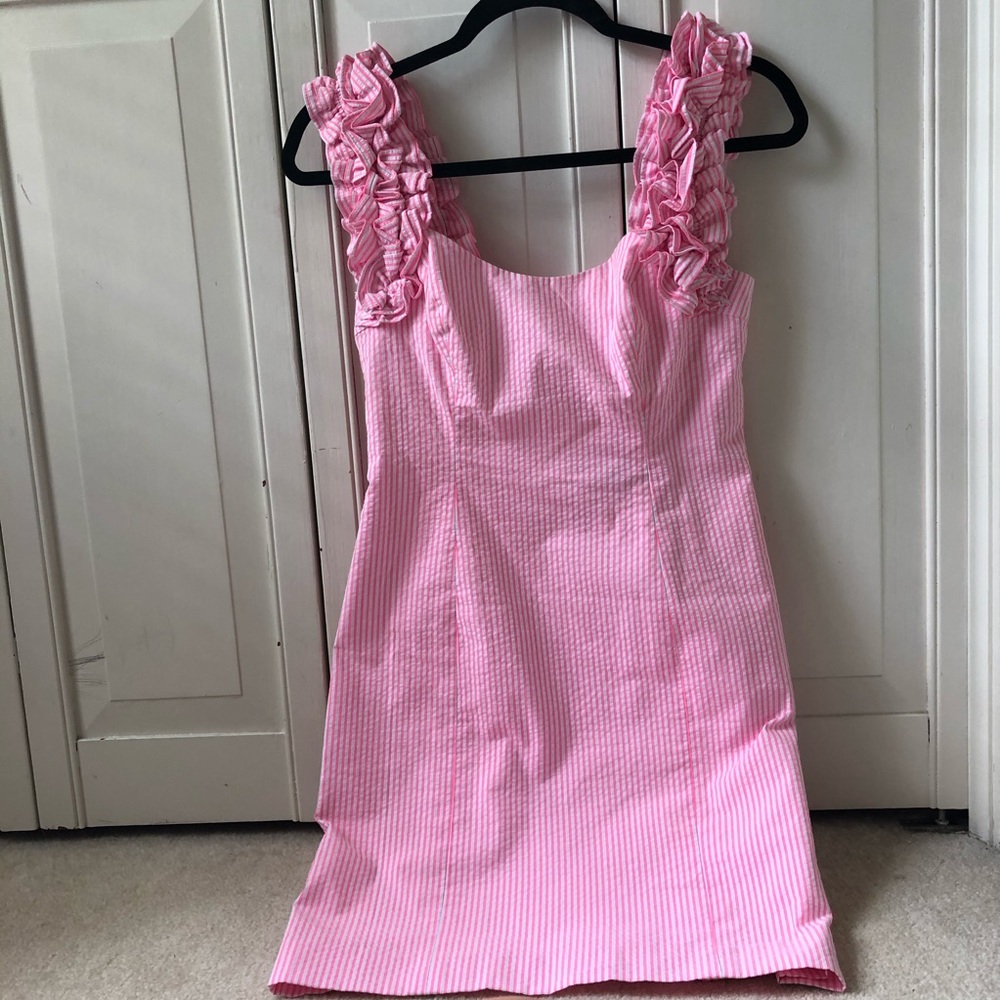 Lilly Pulitzer pink seersucker dress size 0
